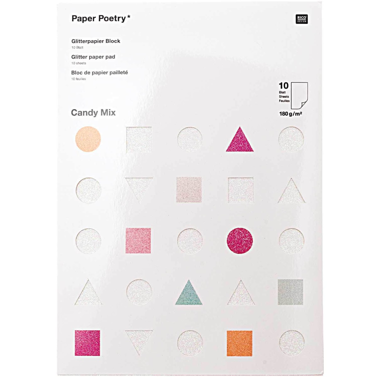 Paper Poetry Glitterpapier Candy Mix A4
