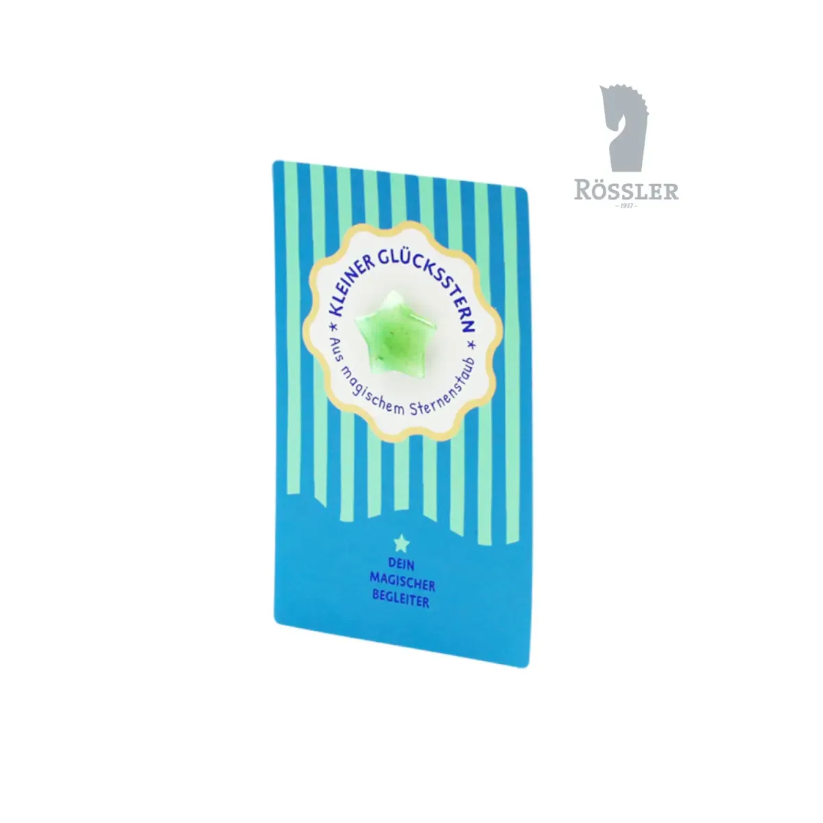 Glückstein Stern grün - kleiner Glücksstern auf Geschenkkarte