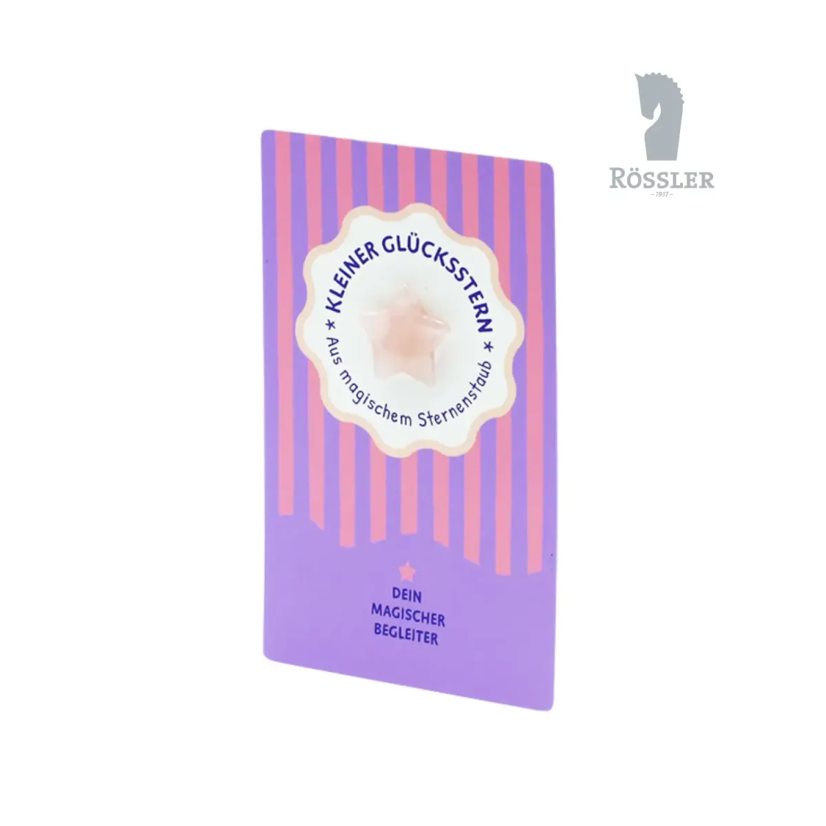 Glückstein Stern rosa - kleiner Glücksstern auf Geschenkkarte