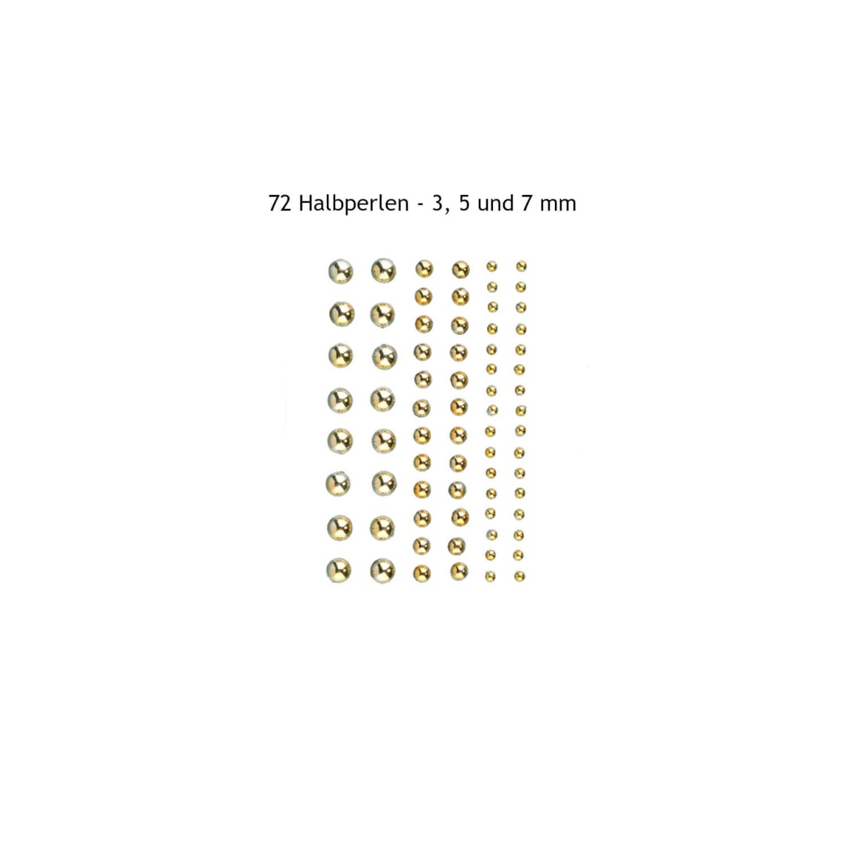 Halbperlen in 3 Größen (3, 5, 7 mm)