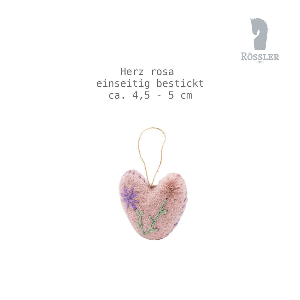 Herz rosa woolies ca. 4,5 x 5 cm