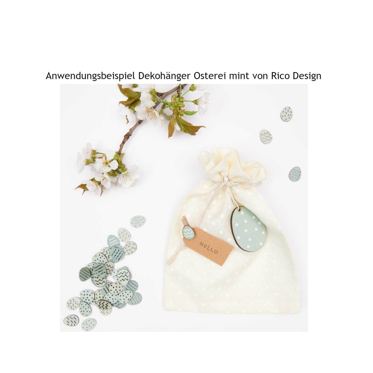 Anwendungsbeispiel Holzanhänger Osterei von Rico Design