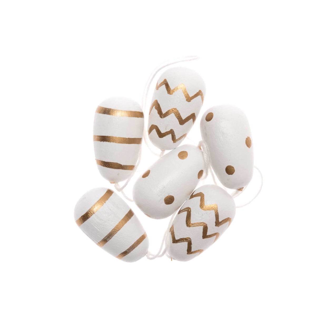 Holzdeko Ostereier weiss-gold von Rico Design