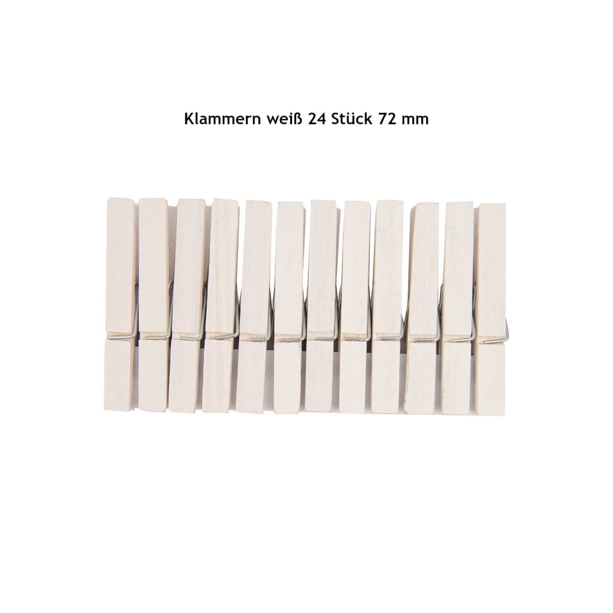 Klammern Holz weiß 24 Stück 72 mm