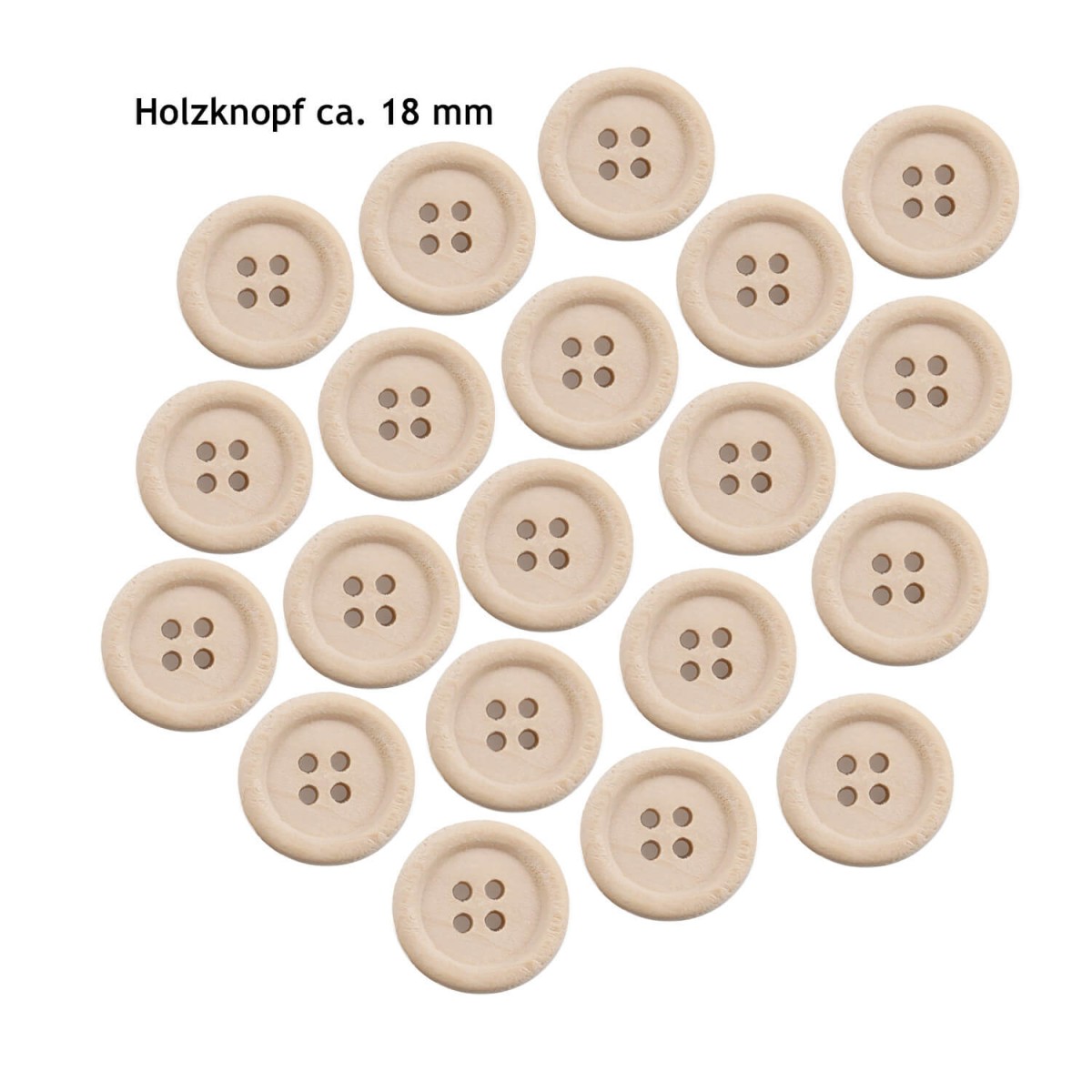 Holzknopf natur 18 mm