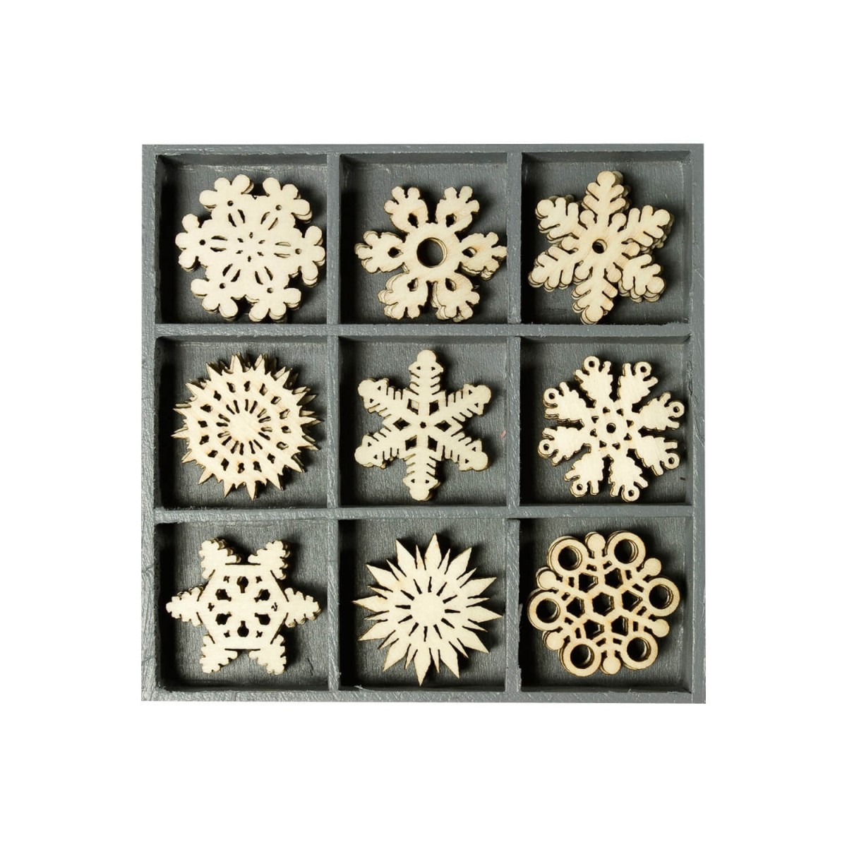 Holzornamente Eiskristalle in Box