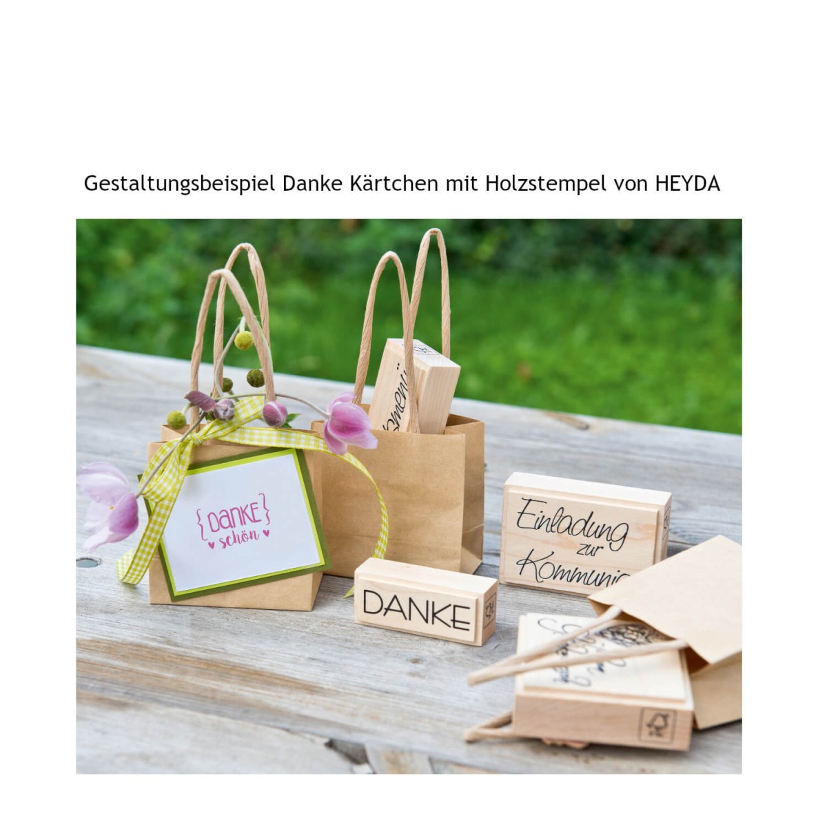 Anwendungsbeispiel Stempel Dankeschön von HEYDA