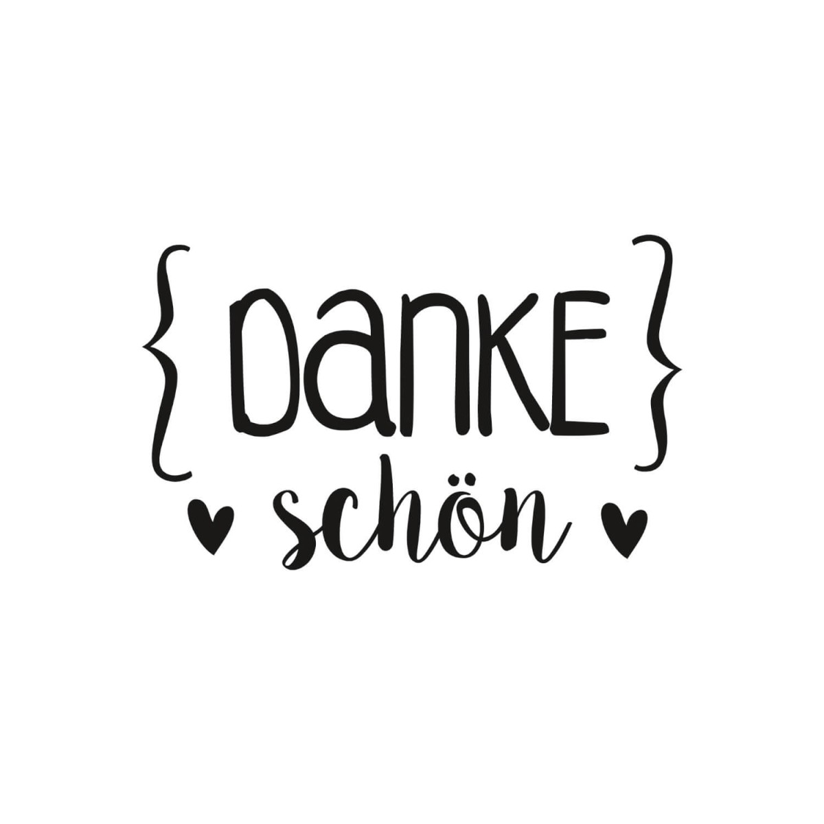 Abbildung Schriftbild Holzstempel Danke schön