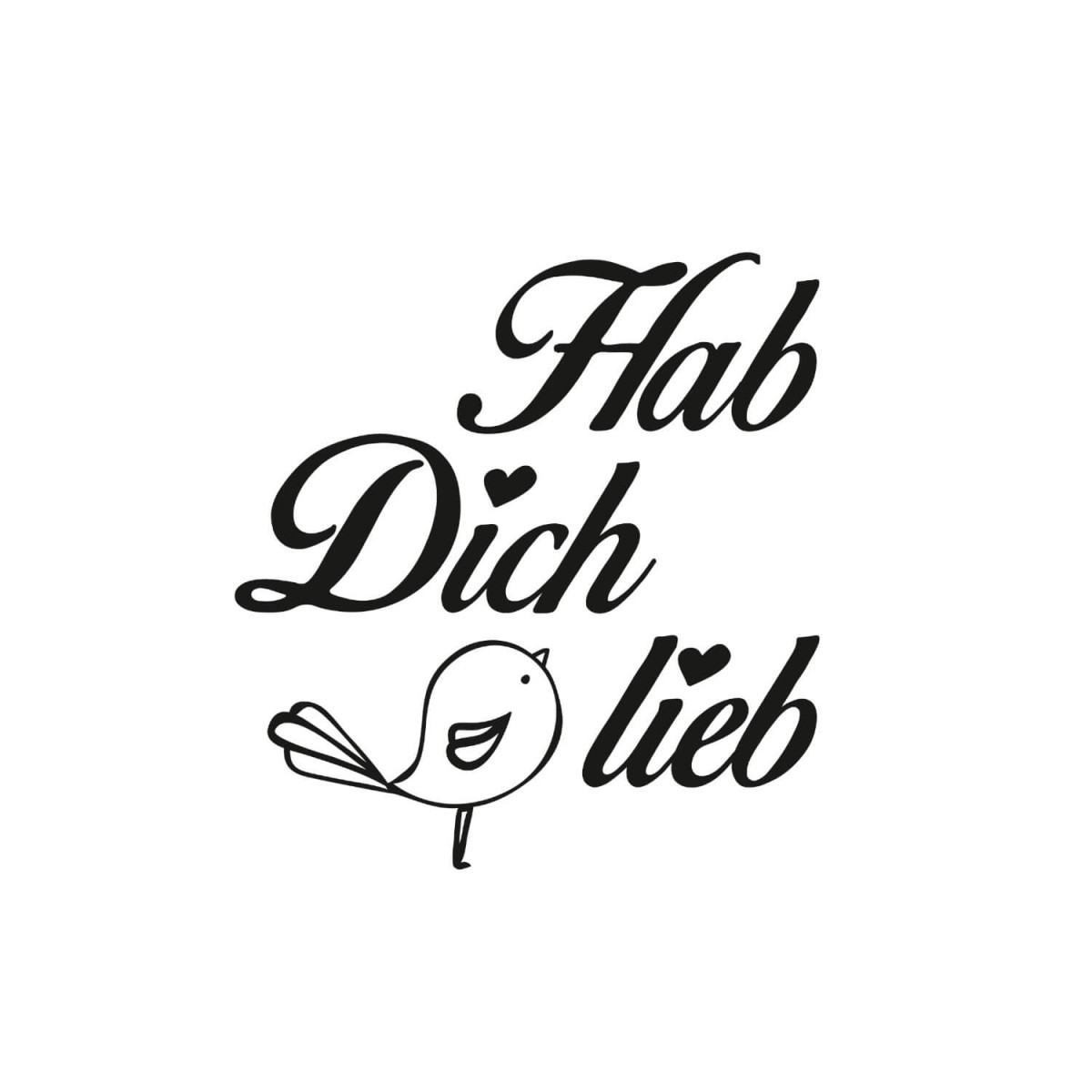 Motivvergrößerung von Stempel Hab Dich lieb
