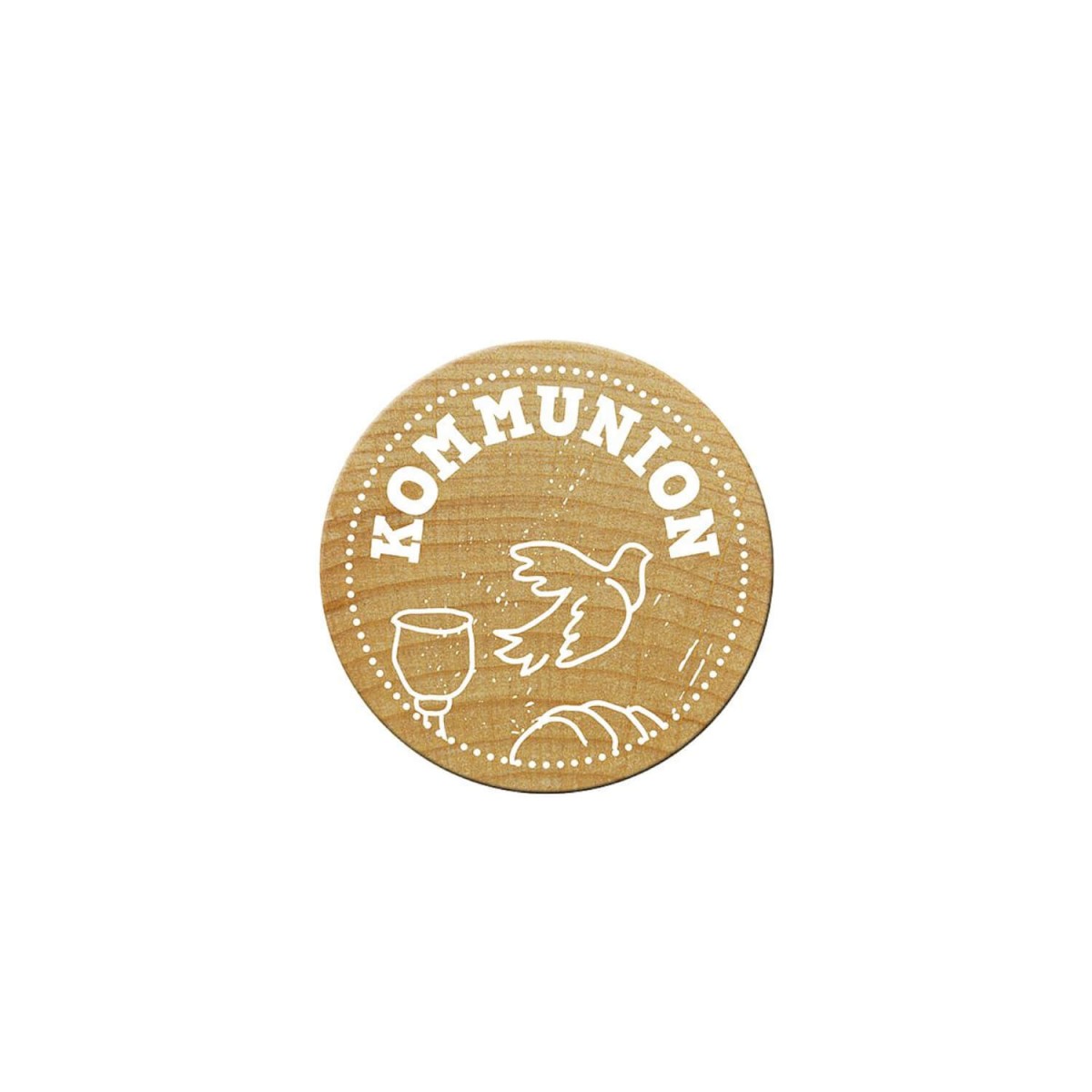 Stempel Kommunion rund von Woodies