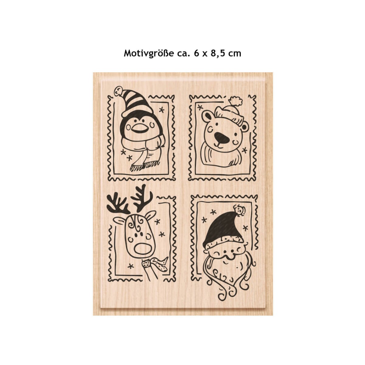 Holzstempel Weihnachtsgrüße ca 6 x 8,5 cm