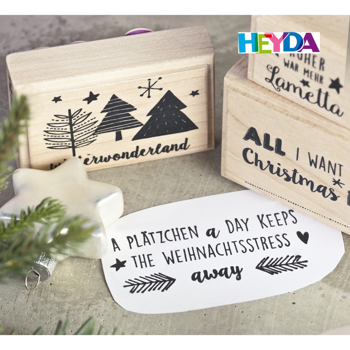 Anwendungsbeispiel Holzstempel Winterwonderland