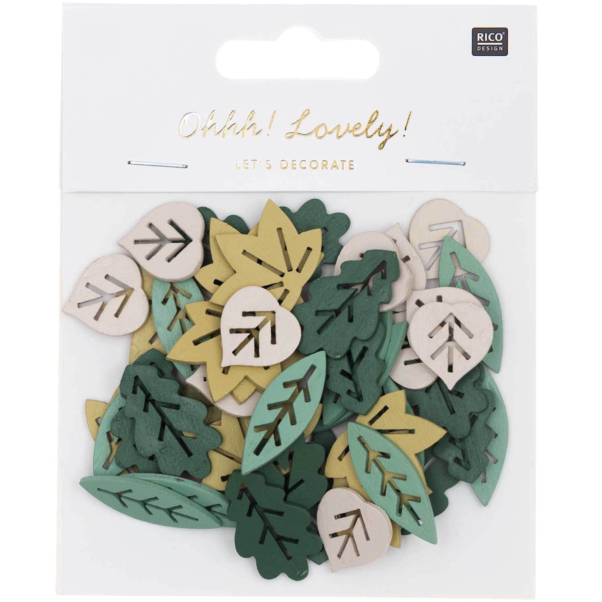 Ohhh! Lovely! Holzstreu Blätter Mix Grün verpackt