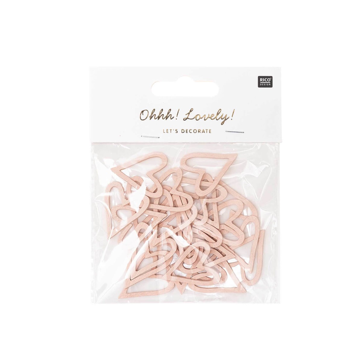 Ohhh! Lovely! Holzstreu Herzen puder 24 Stück