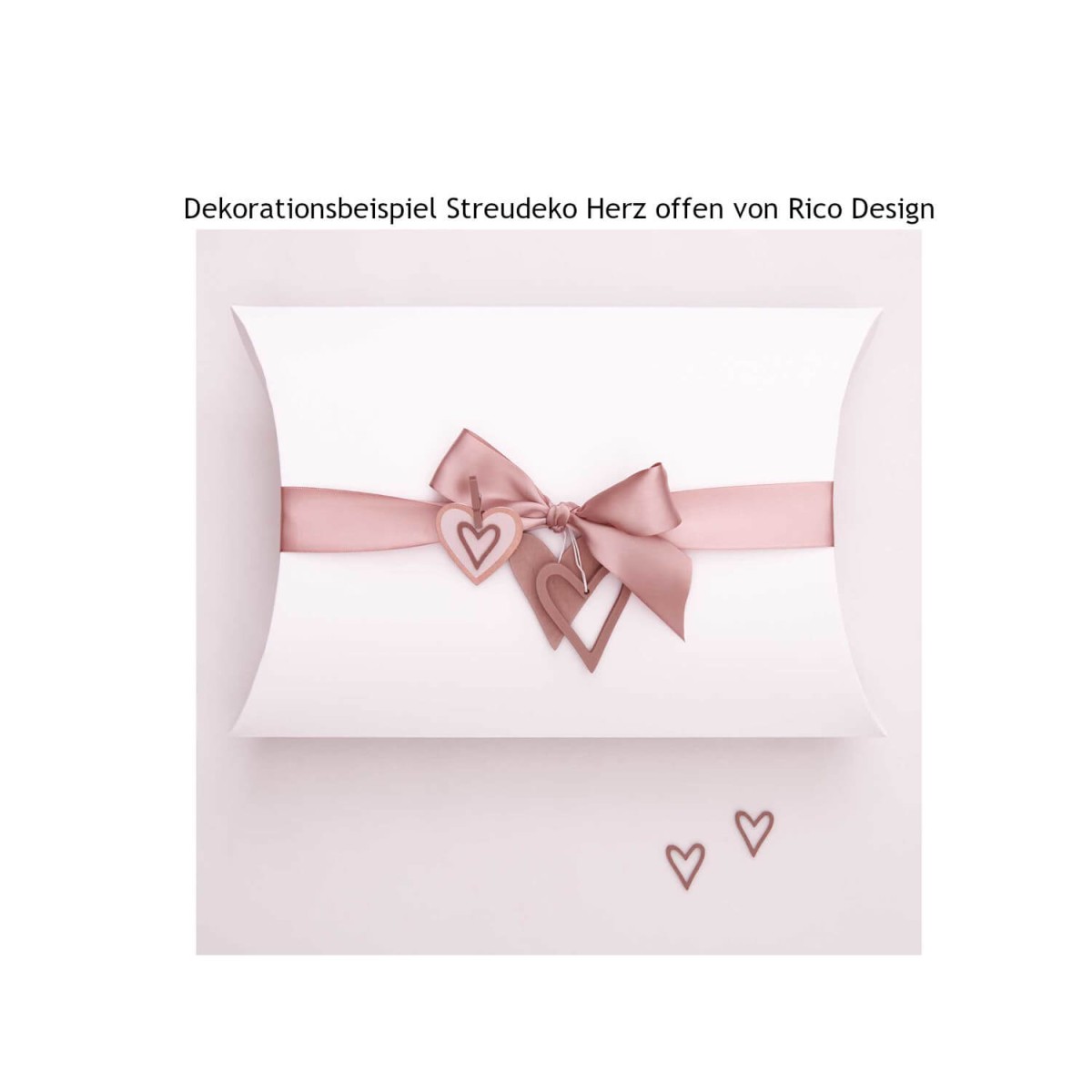 Dekorationsbeispiel Holzstreu Herz offen von Rico Design