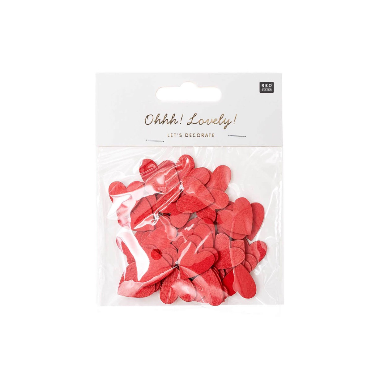Ohhh! Lovely! Holzstreu Herz rot 48 Stück