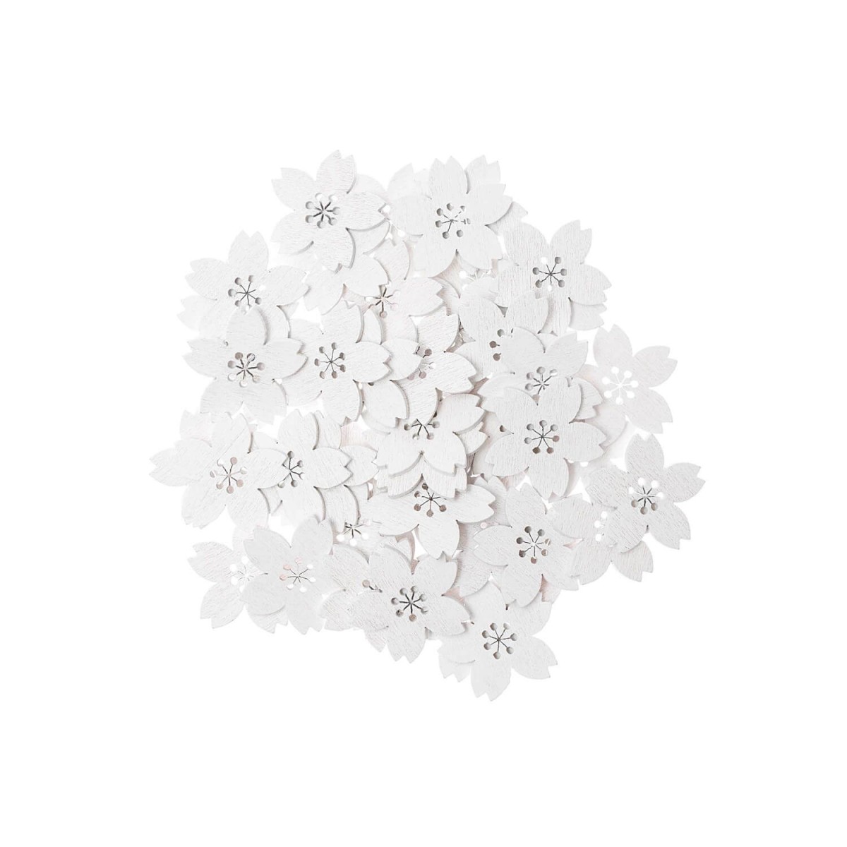 Streuteile Kirschblüte weiß Holz von Rico Design