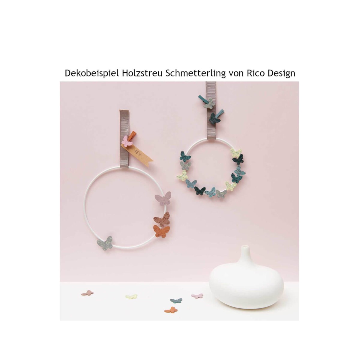 Dekobeispiel Holzstreu Schmetterling von Rico Design