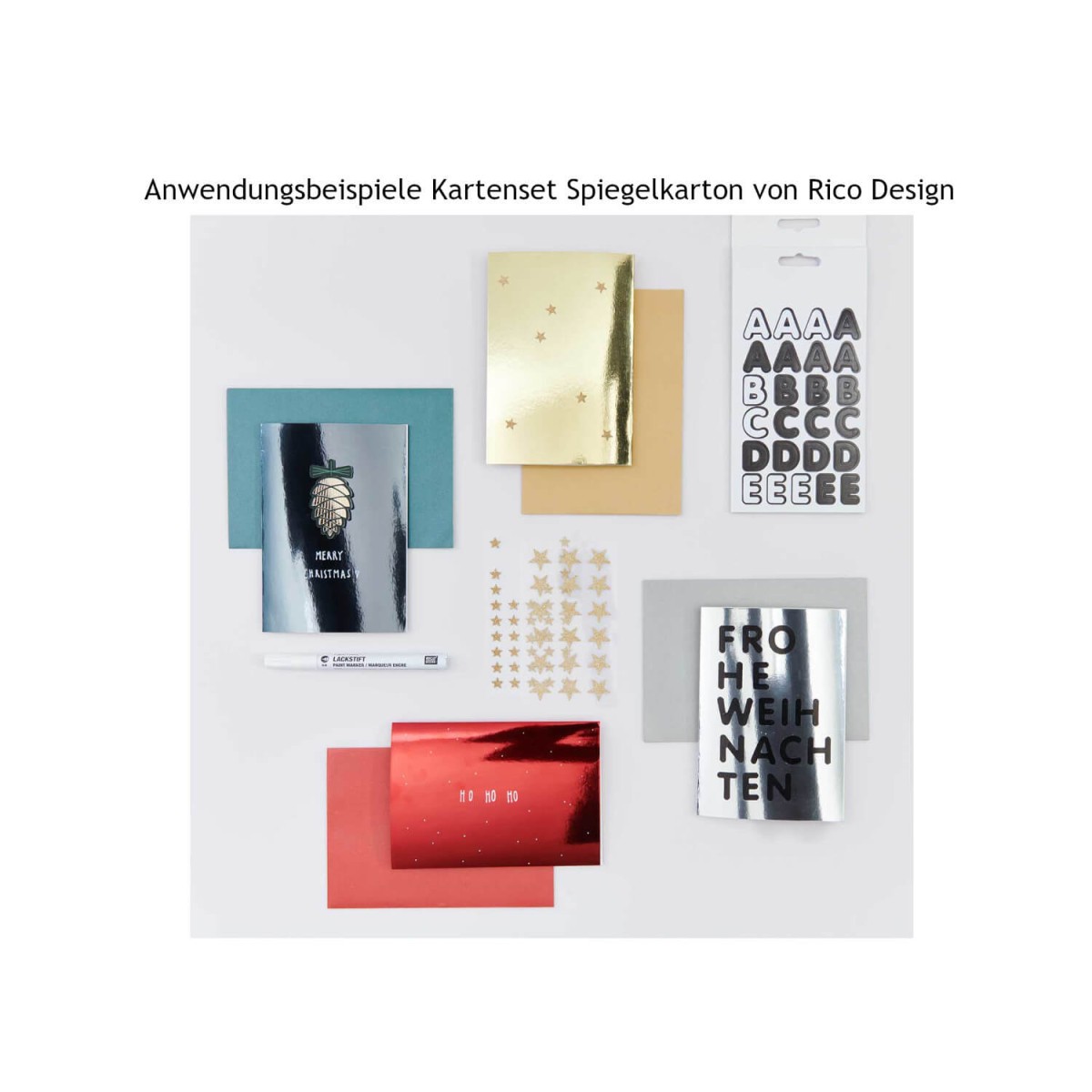 Anwendungsbeispiel Kartenset Spiegelkarton von Rico Design