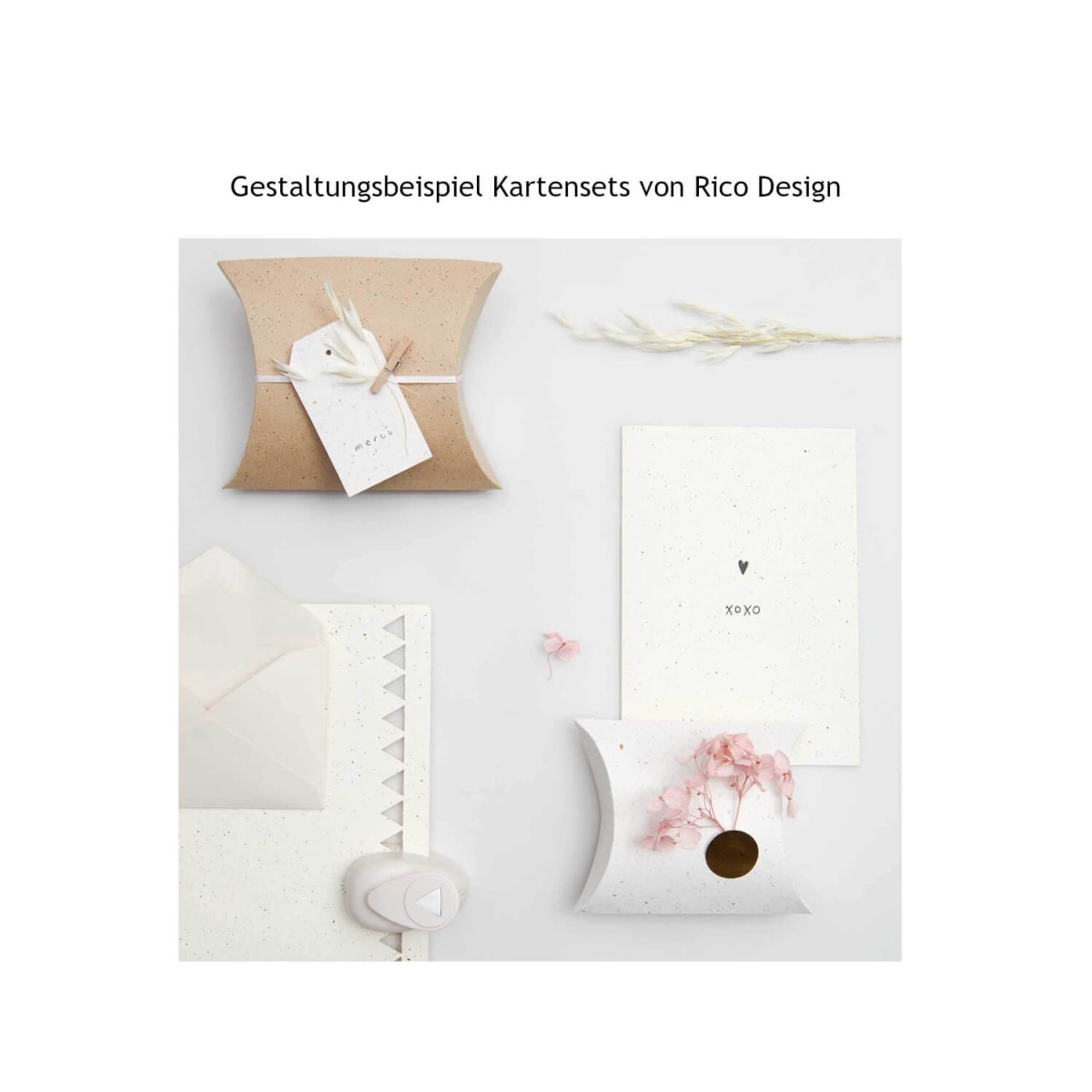 Anwendungsbeispiel Paper Poetry Kartenset B6 Cappuccino von Rico Design