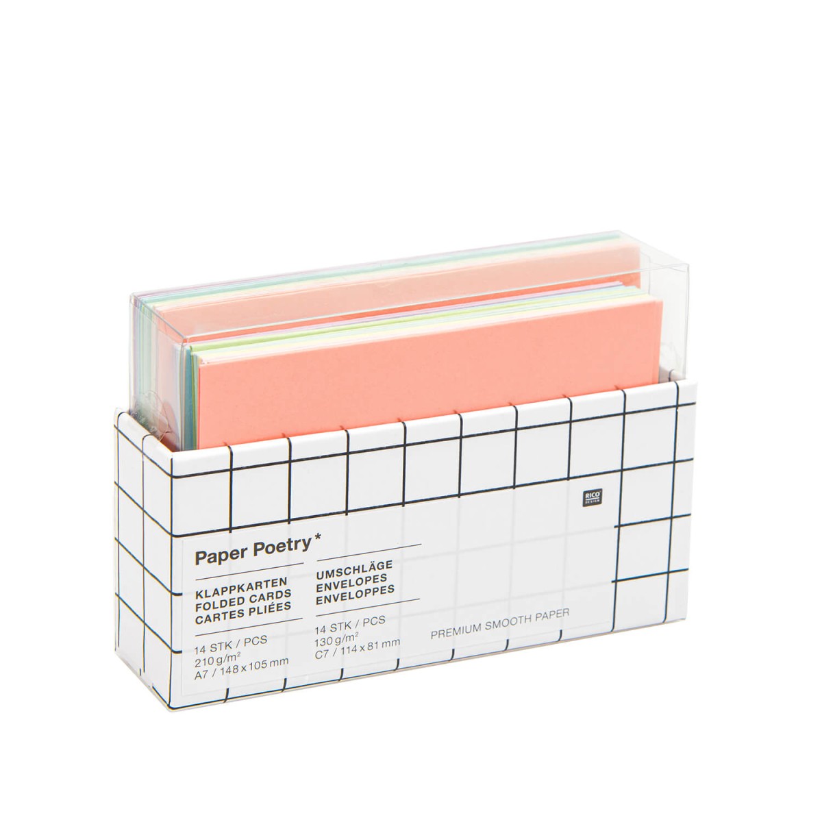 Paper Poetry Kartenset Rainbow pastel A7