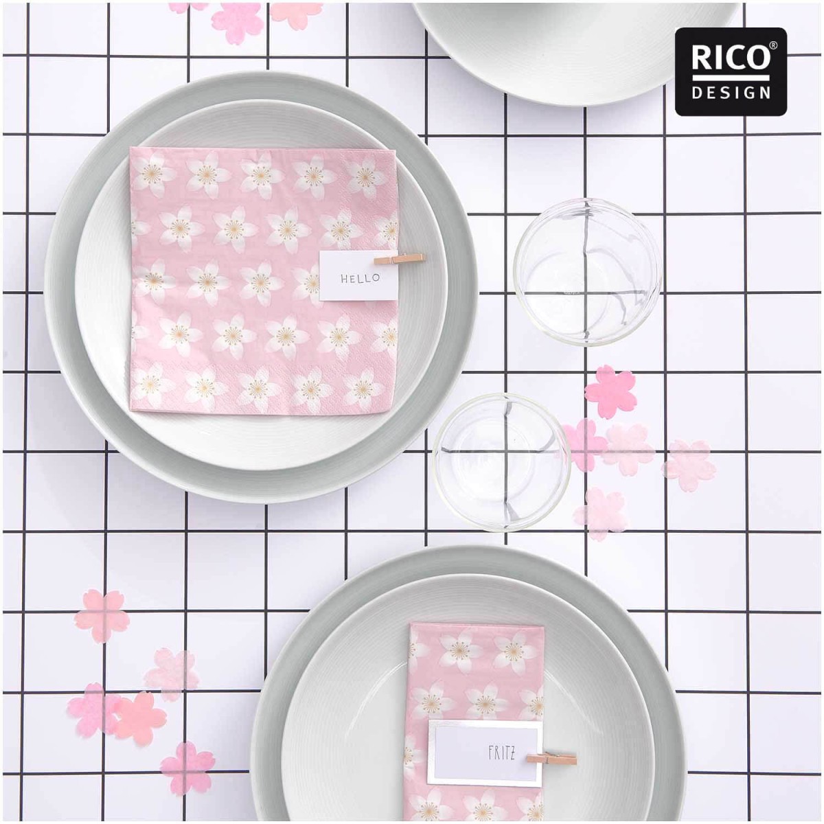 Dekorationsbeispiel Konfetti Kirschblüten pastell rosa Mix