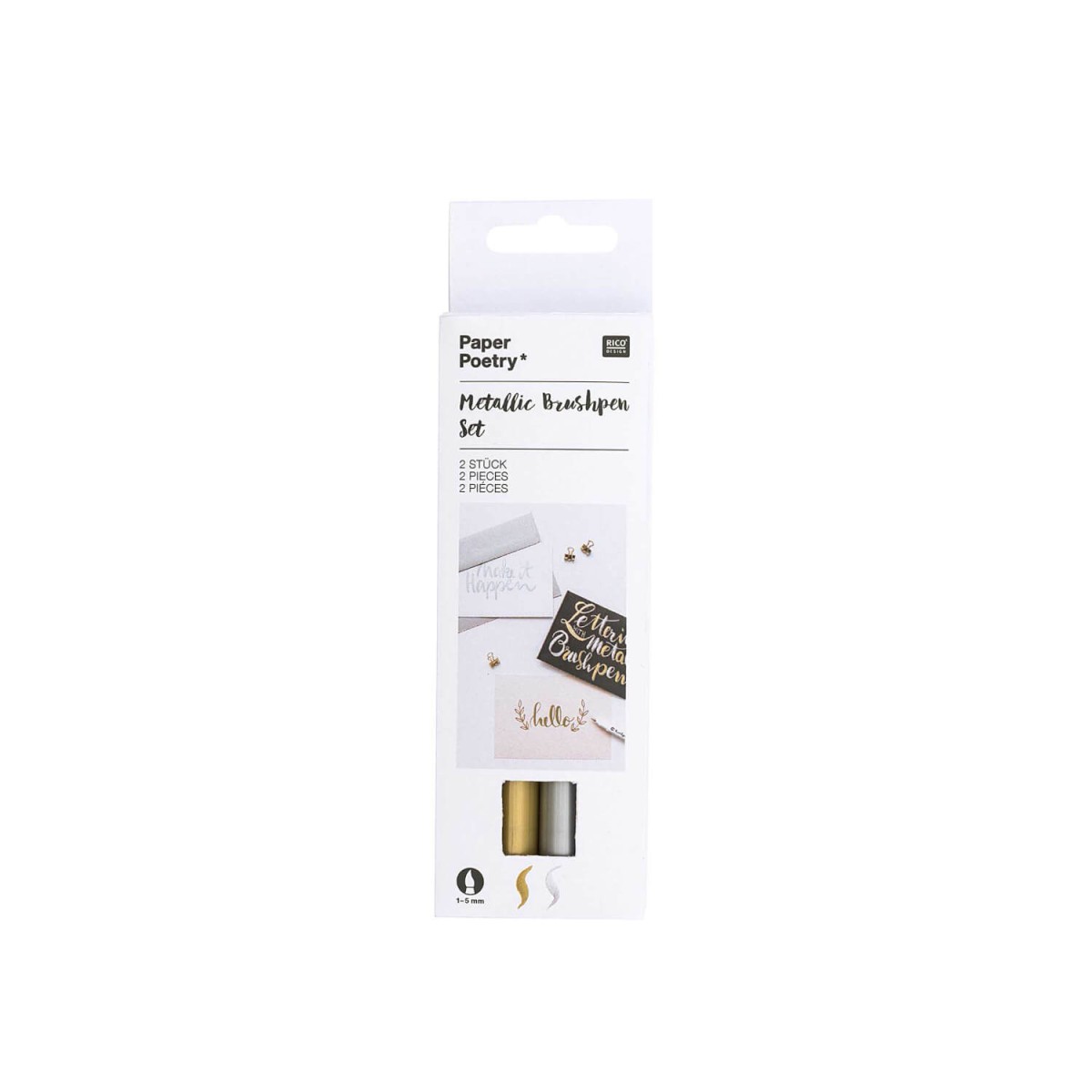 Paper Poetry Metallic Brushpen Gold-Silber