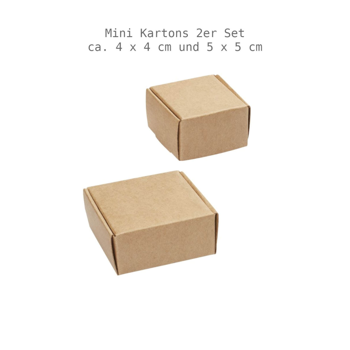 Mini Kartons 2er Set ca. 4 × 4 cm und 5 × 5 cm