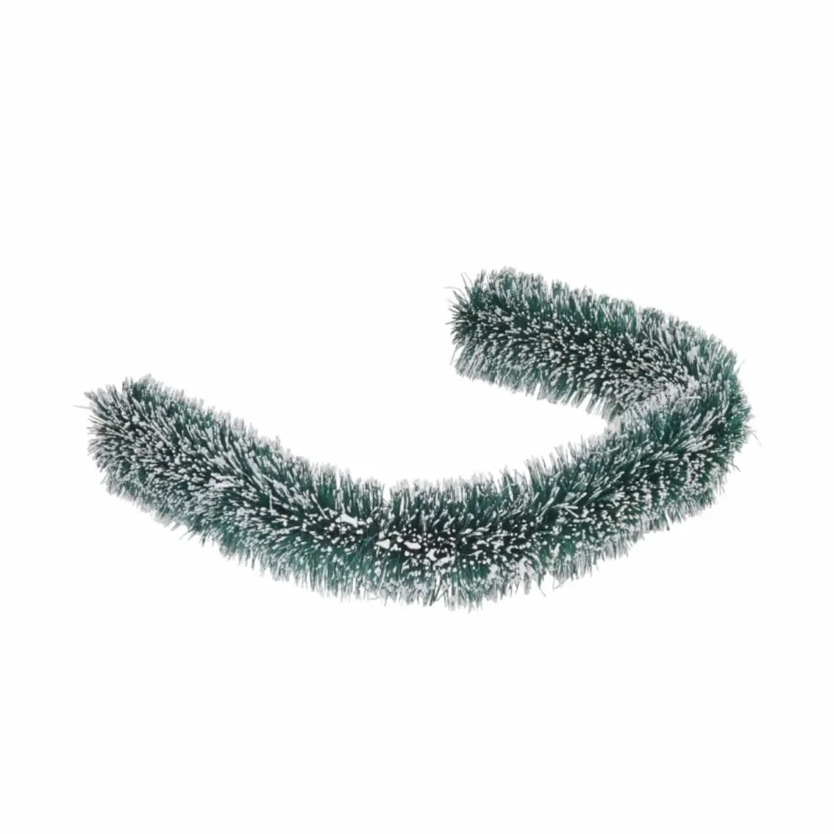 Miniatur-Hecke mit grünem Schneeeffekt und zwei Standfüßen für winterliche Miniaturlandschaften