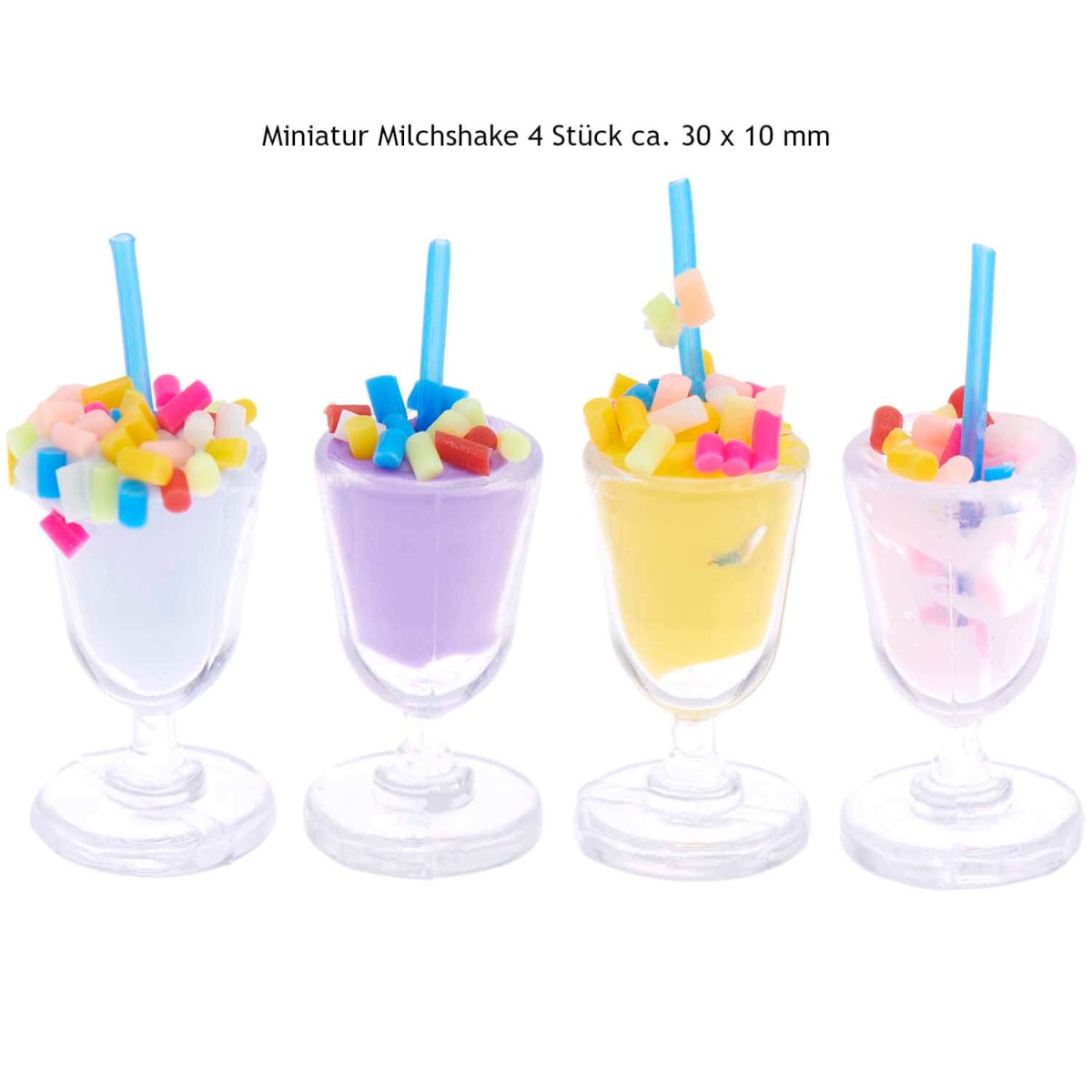 Miniatur Milchshake 4 Stück ca. 30 x 10 mm