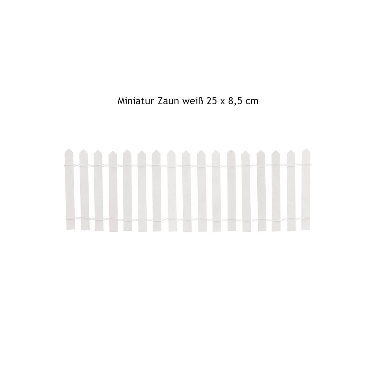 Miniatur Zaun 25 x 8,5 cm weiß