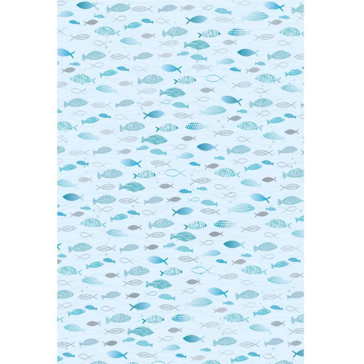 Motivkarton Fische hellblau A4