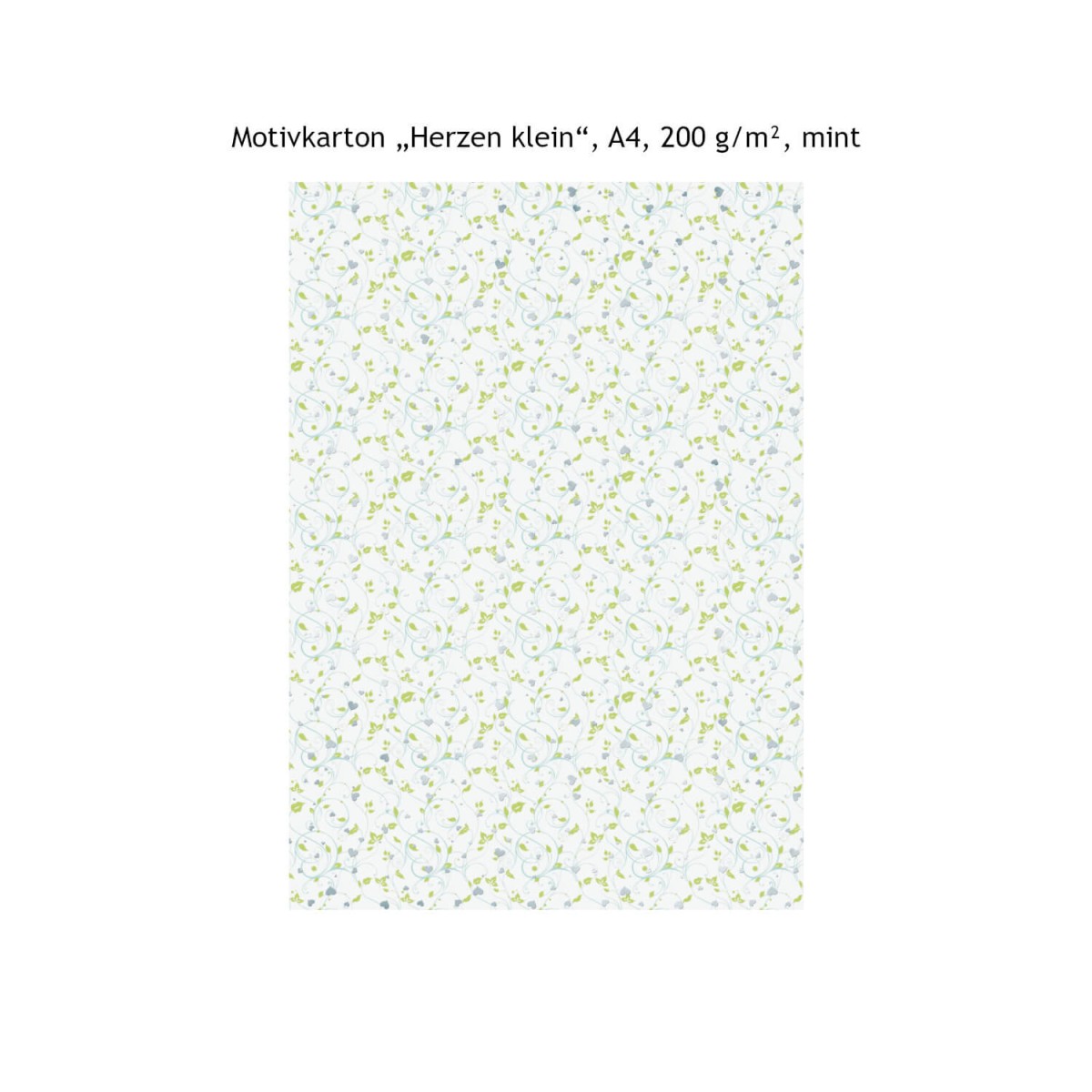Motivkarton „Herzen klein“ 200 g/qm A4 mint