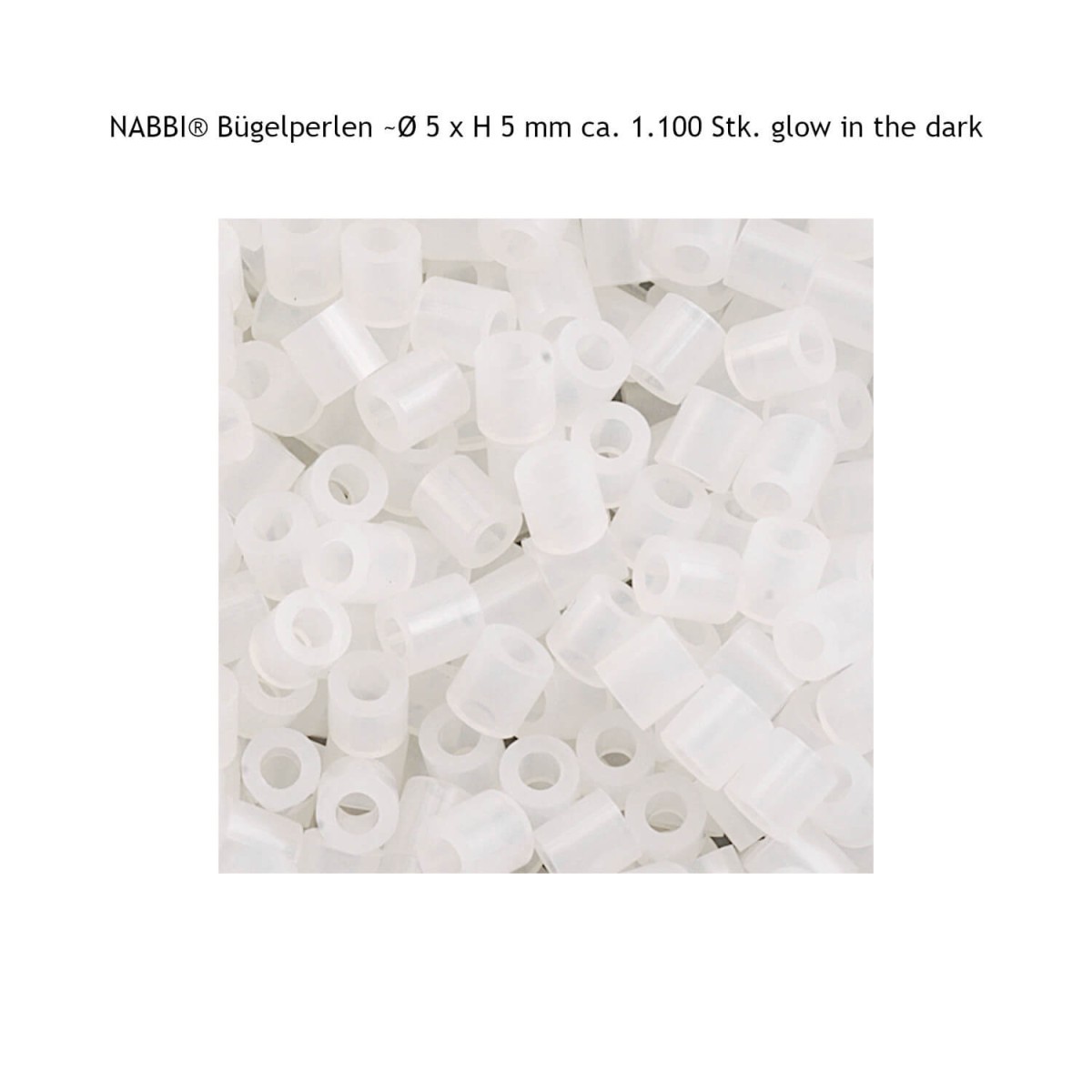 NABBI® Bügelperlen glow in the dark 5x5mm ca. 1100 Stück