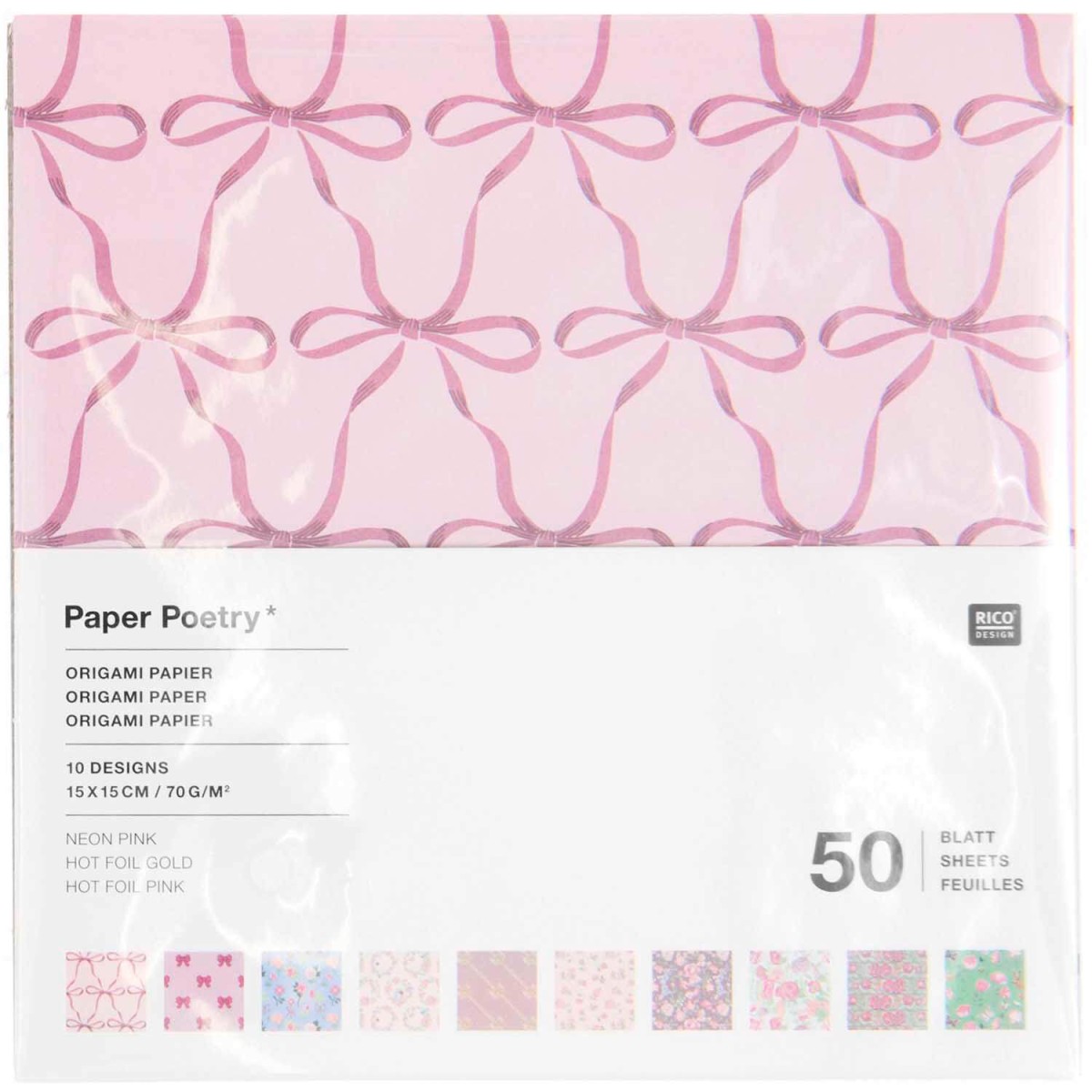 Origami Papier La Vie en Rose 15x15cm