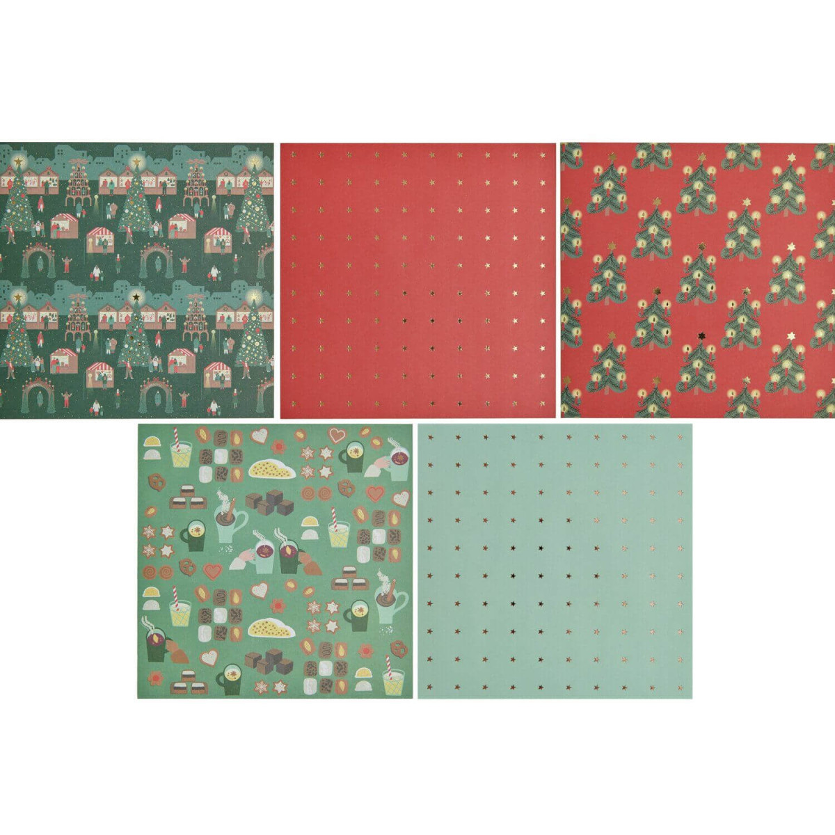 Origami Papier Weihnachtsmarkt Muster 5 Designs