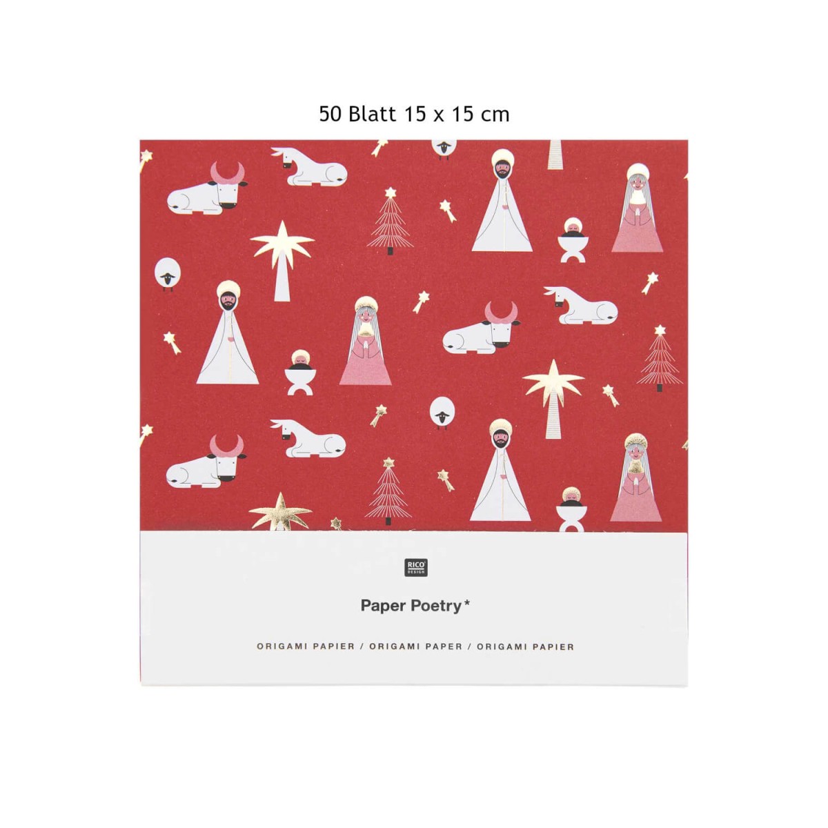 Origami Papier 15 x 15 cm Christmas Rocks