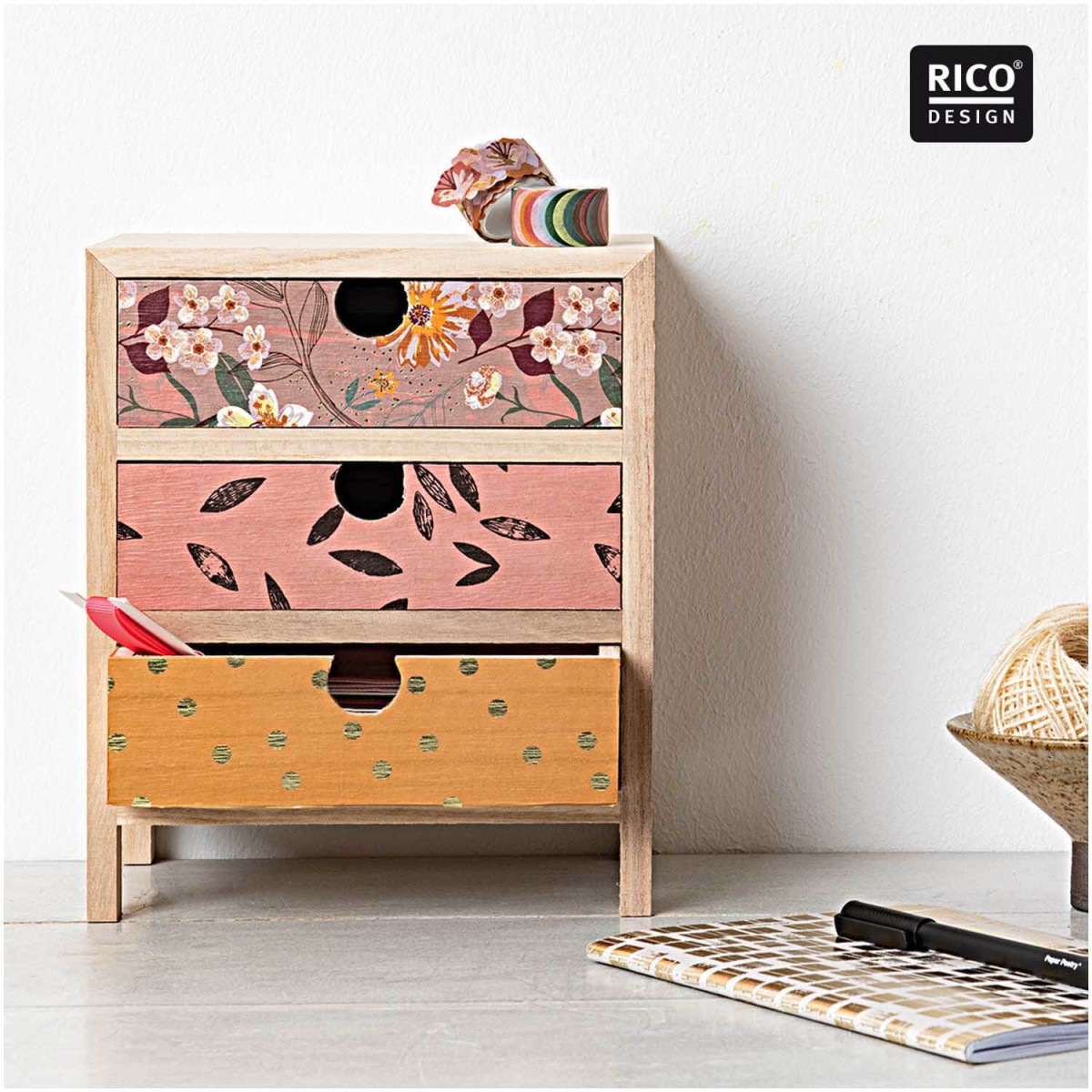 Gestaltungsbeispiel mit PaperPatch Papier von Rico Design