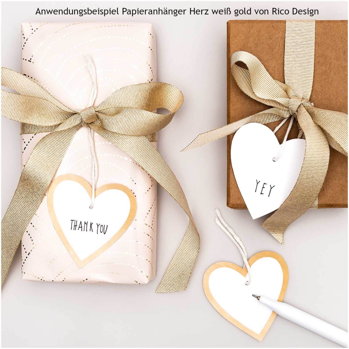 Anwendungsbeispiel Etiketten Herz von Rico Design