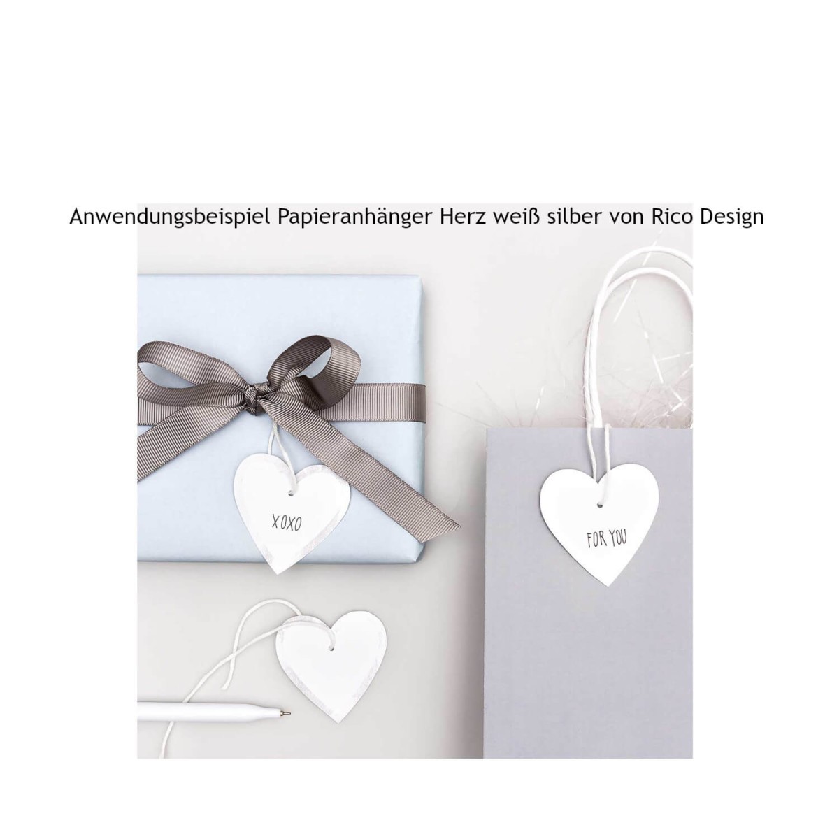 Anwendungsbeispiel Papieranhänger Herz von Rico Design