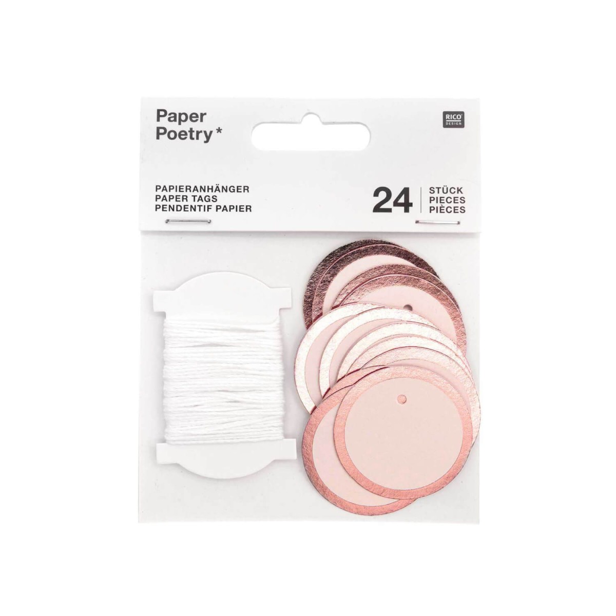 Paper Poetry Papieranhänger Kreis puder 24 Stück