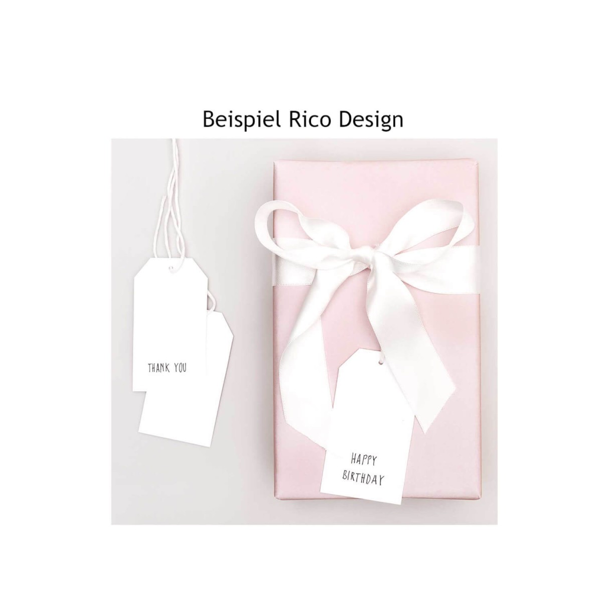 Verpackungsbeispiel Papieranhänger von Rico Design
