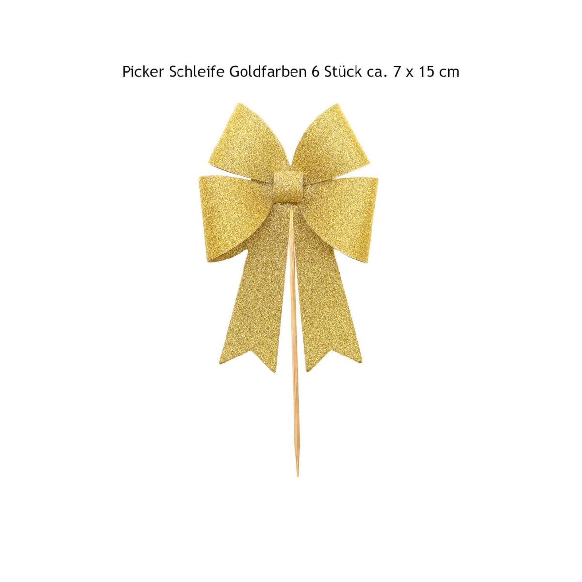 Picker Schleife gold 7 x 15 cm 6 Stück