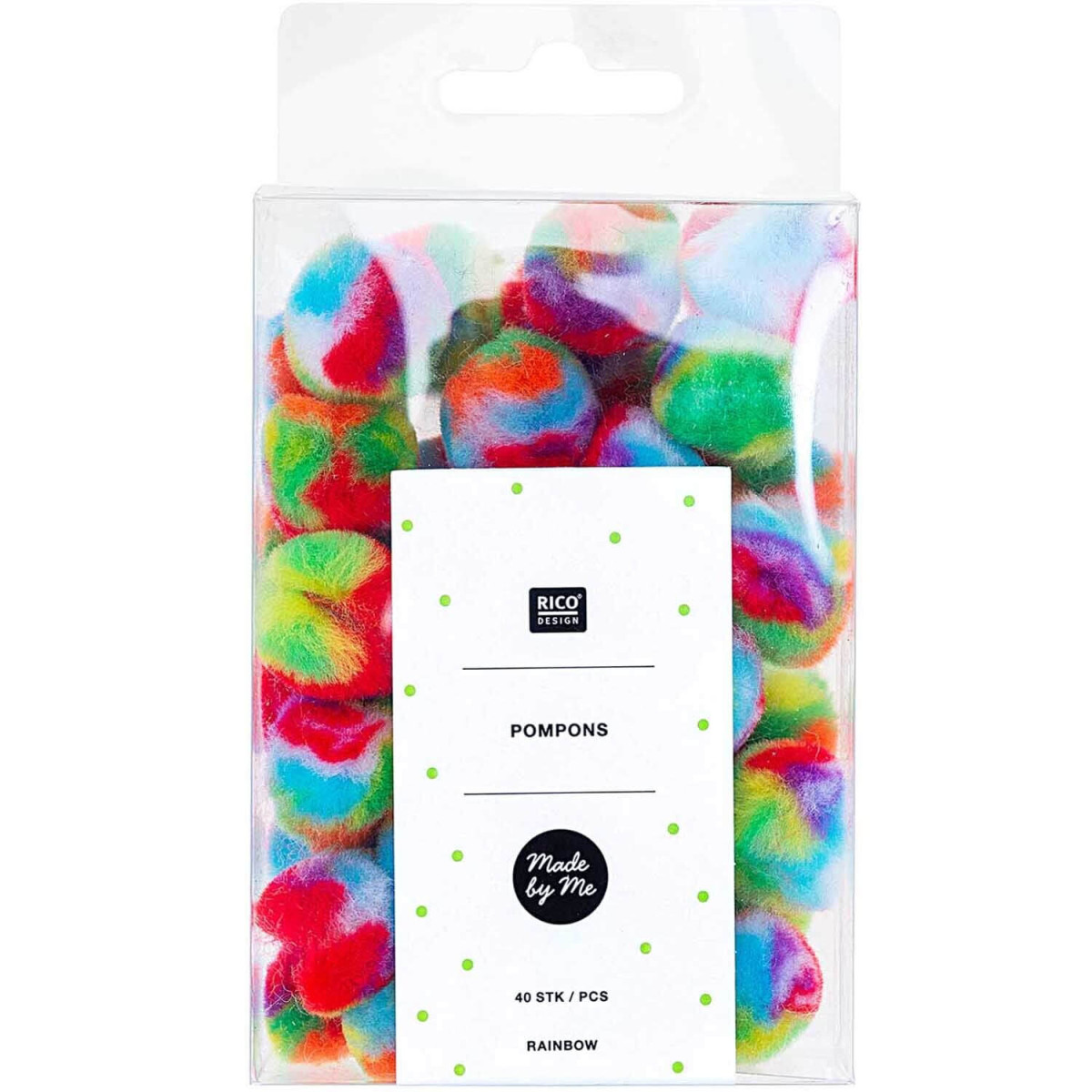 Pompons regenbogen klassich