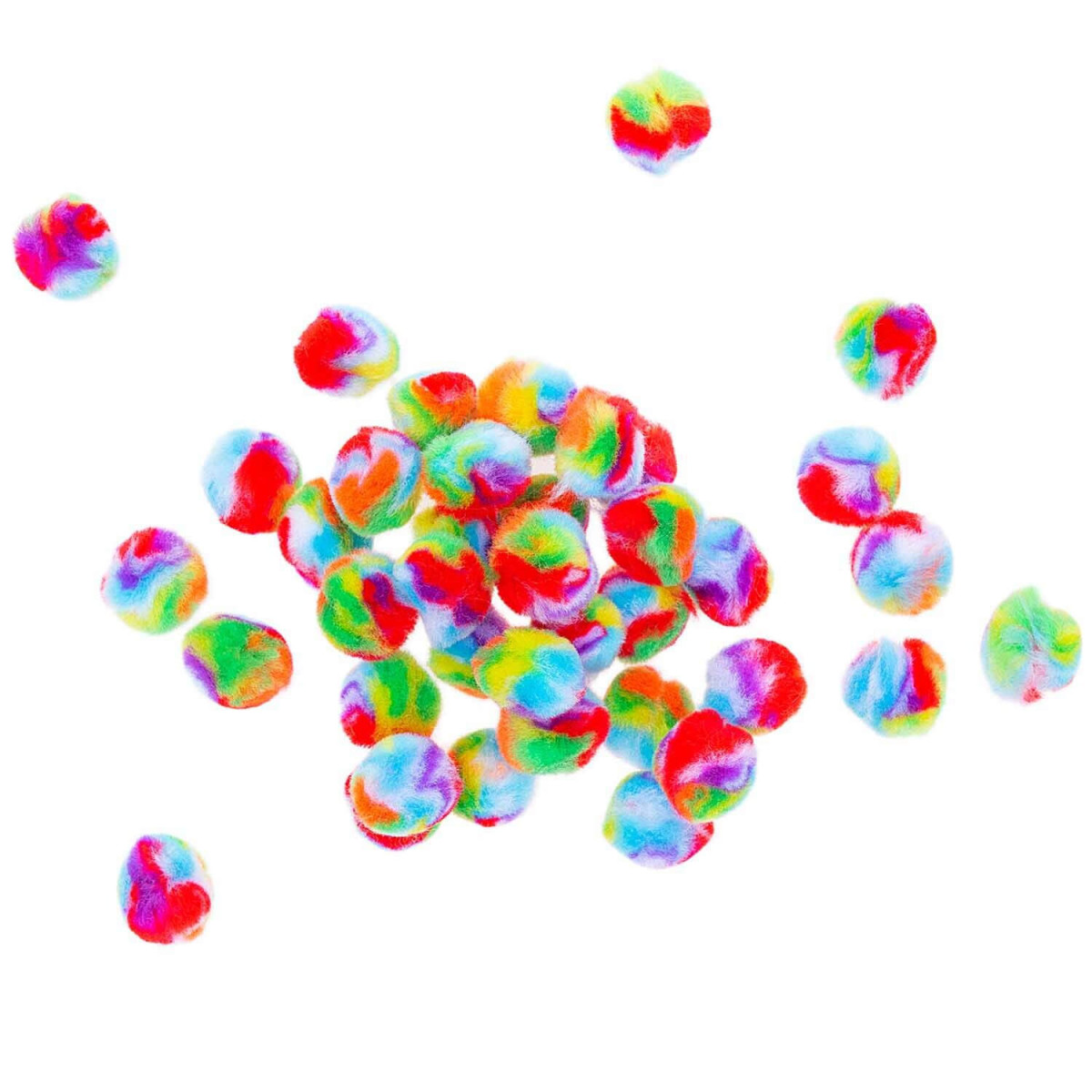 Pompons regenbogen klassich 40 Stück