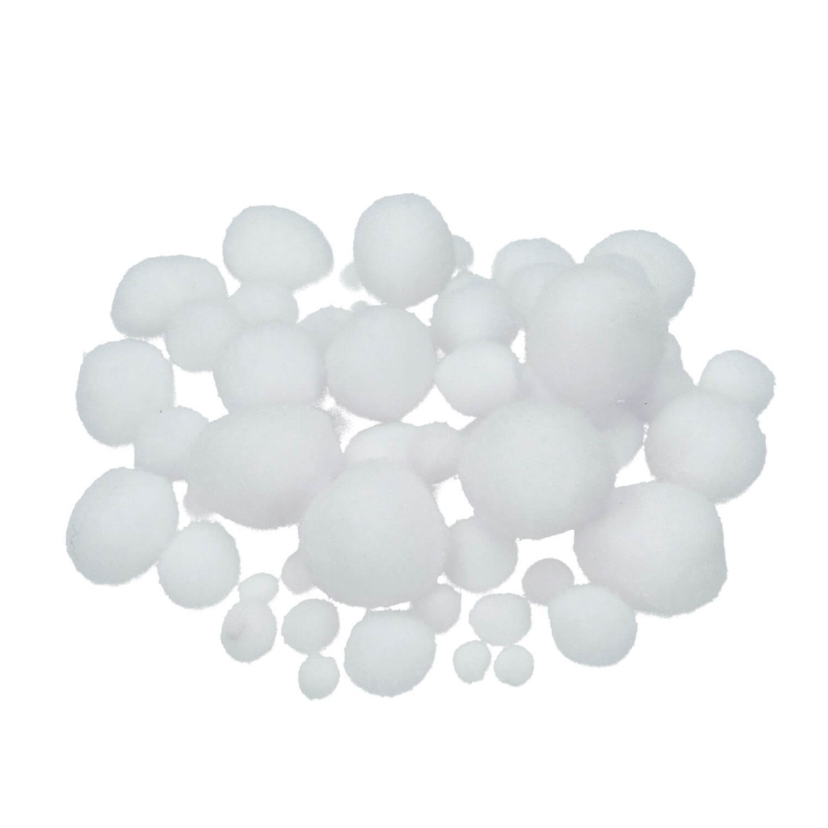 Pompons für Dekorationen weiß 75 Stück