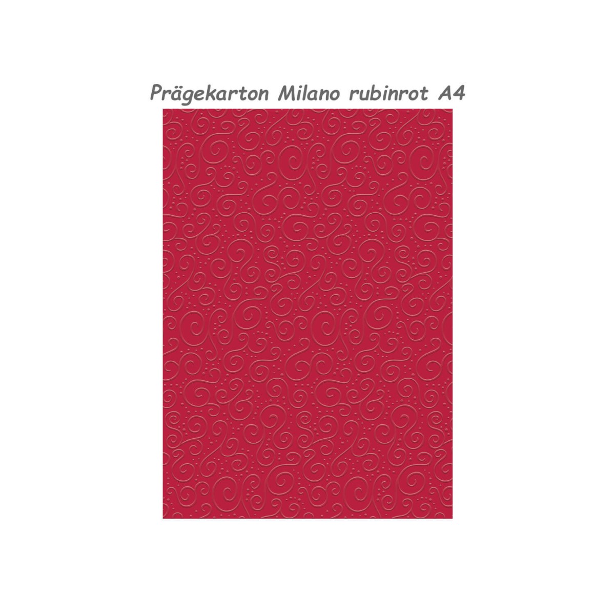 Prägekarton Milano Farbe rubinrot A4 220 g/qm