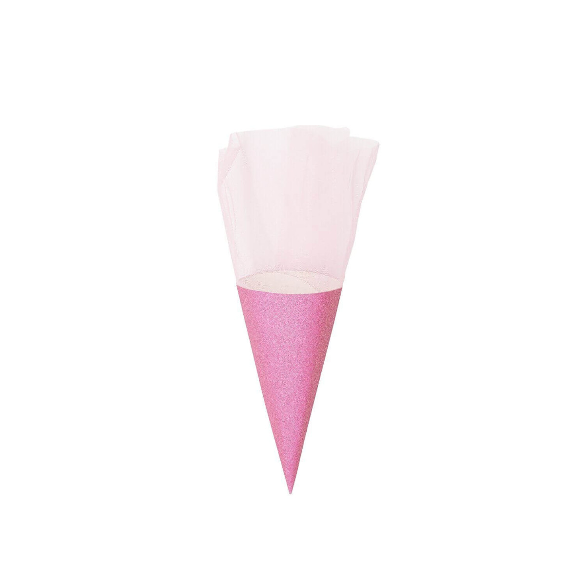 Mini Schultüte Glitter rosa 20 cm mit Tüllverschluß