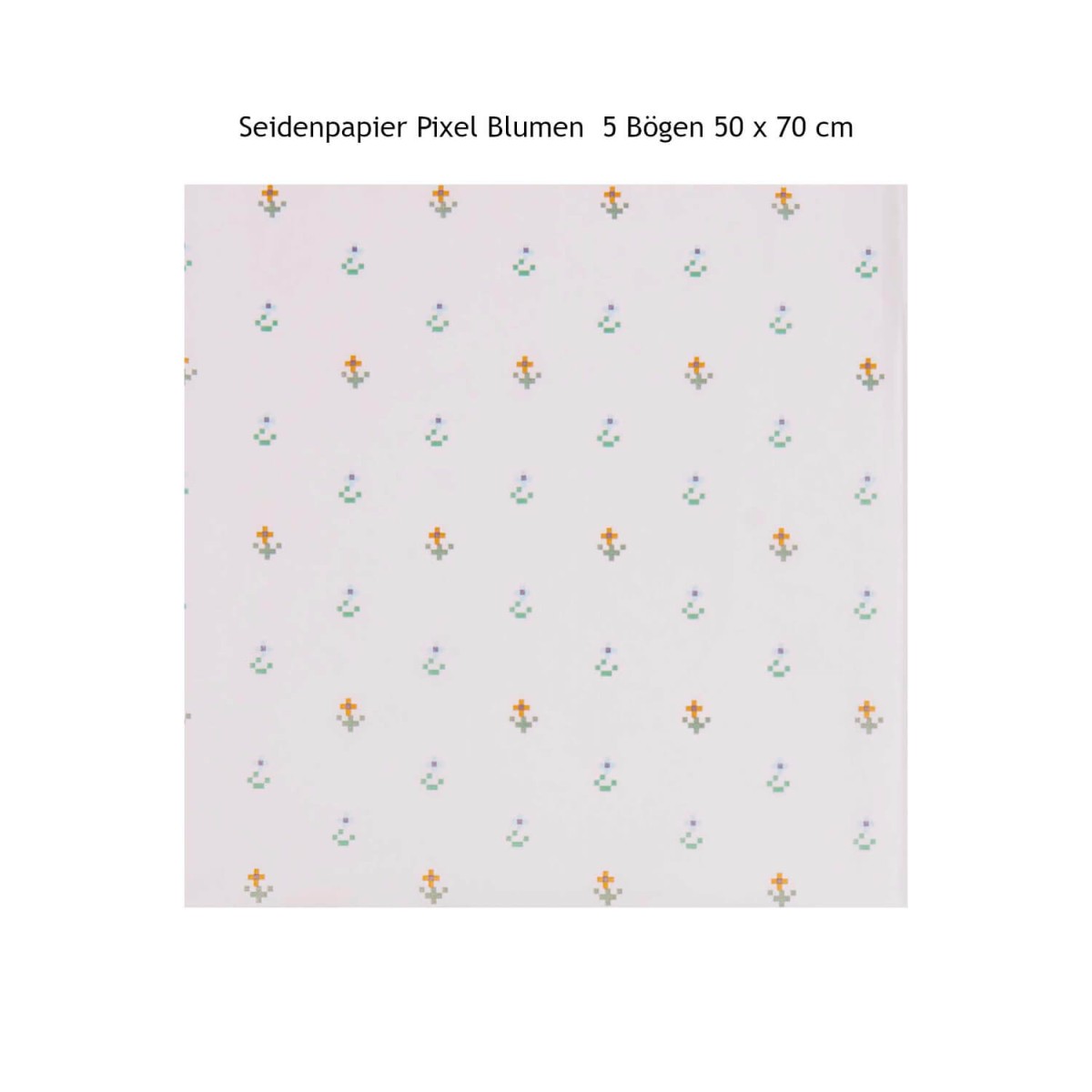 Seidenpapier Pixel Blumen 50 x 70 cm