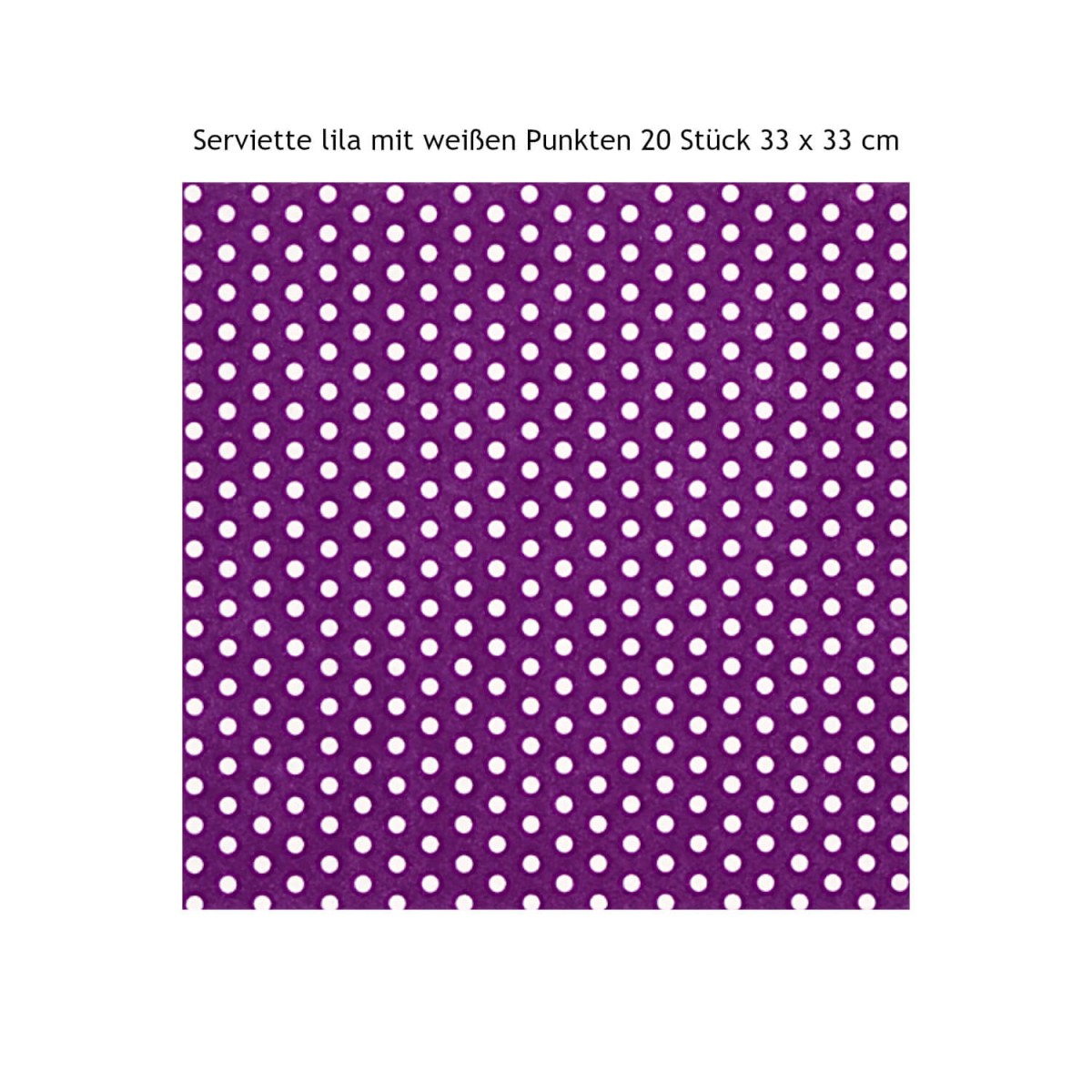 Gepunktete Servietten lila weiß 20 Stück 33 x 33 cm